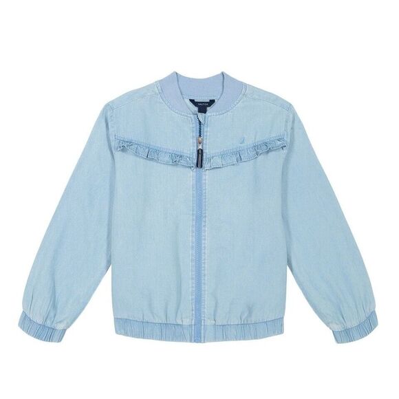 Nautica Toddler Girls' Bomber Jacket Siz‎ 3T Light Blue - Picture 1 of 4